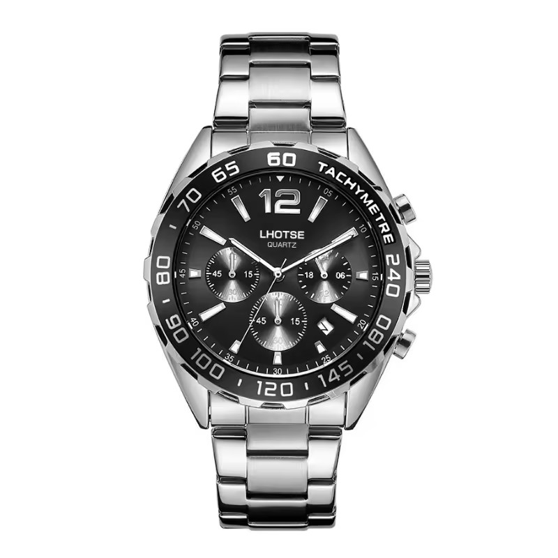 LHOTSE OEM QUARTZ WATCH FASHION METAL STAINLESS STEEL ZINE ALLOY MAN BUSINESS WATCH - Image 2