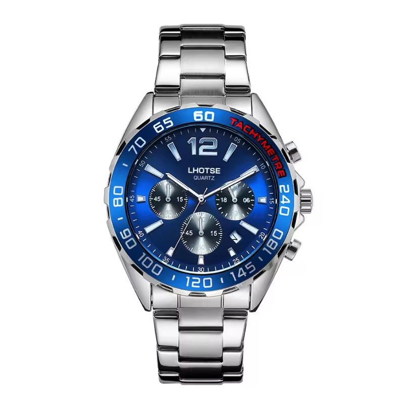 LHOTSE OEM QUARTZ WATCH FASHION METAL STAINLESS STEEL ZINE ALLOY MAN BUSINESS WATCH - Image 3