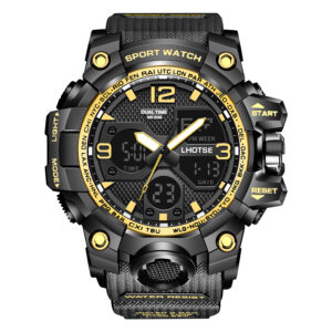 LHOTSE 3003 Large size dual display waterproof luminous men's sports digital watch