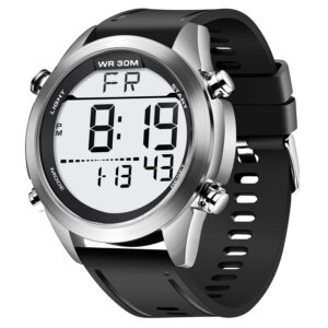 LH-8037 High quality metal case digital watches for mens waterproof sports watch OEM/ODM